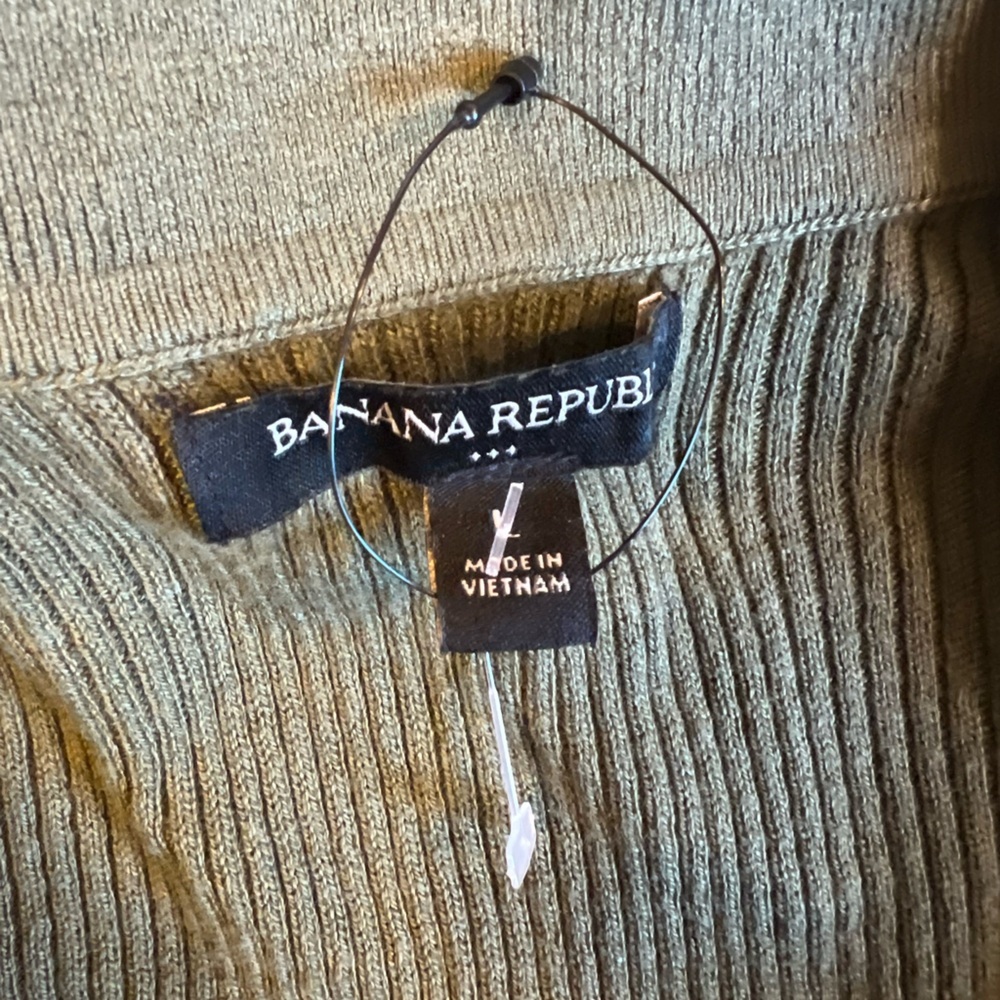 NWOT Banana Republic Olive Ribbed Midi Dress - Picture 3 of 5
